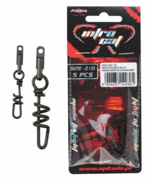 Špiralový sumcový obratlik BLACK MATT -bal 5ks Mikado